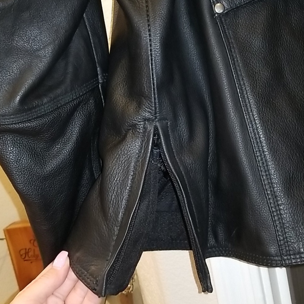 Heavy REAL LEATHER Riding jacket L - Picture 8 of 9